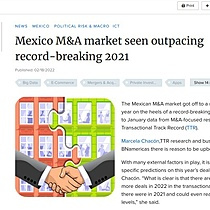 Mexico M&A market seen outpacing record-breaking 2021